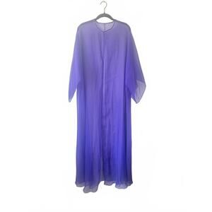 Vintage 70s Purple Sheer House Cape Cover Up